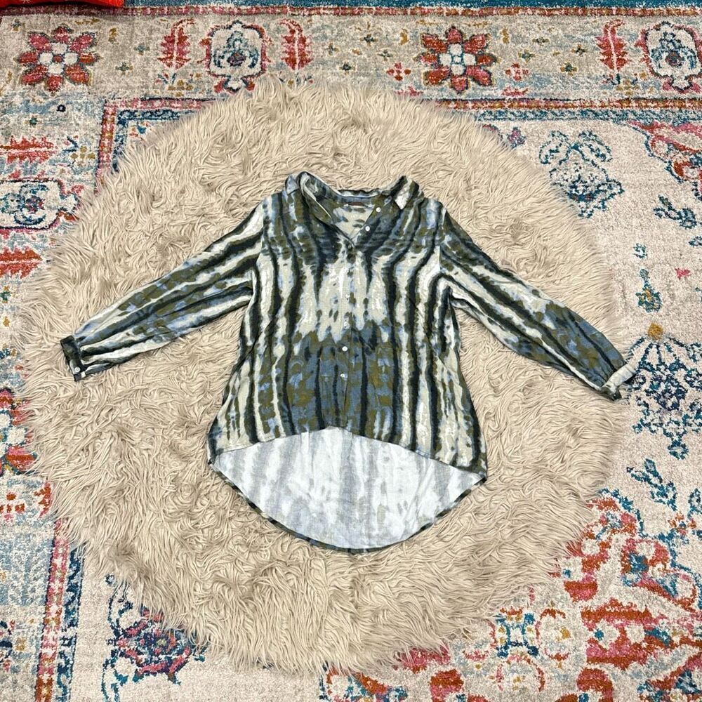 Soft surroundings tie dye button down blouse